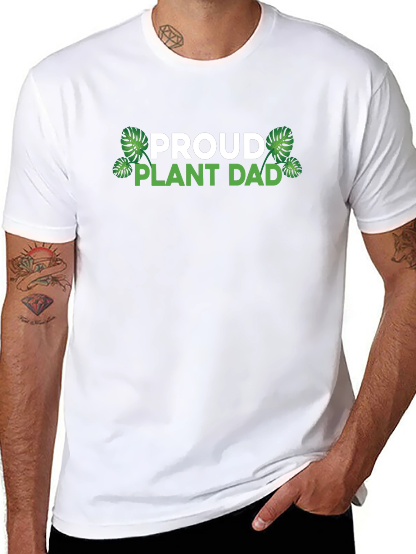 Proud Plant Dad T-Shirt - Black Casual Tee