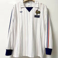 1980/82 France Away White Retro Long Sleeve Jersey Front
