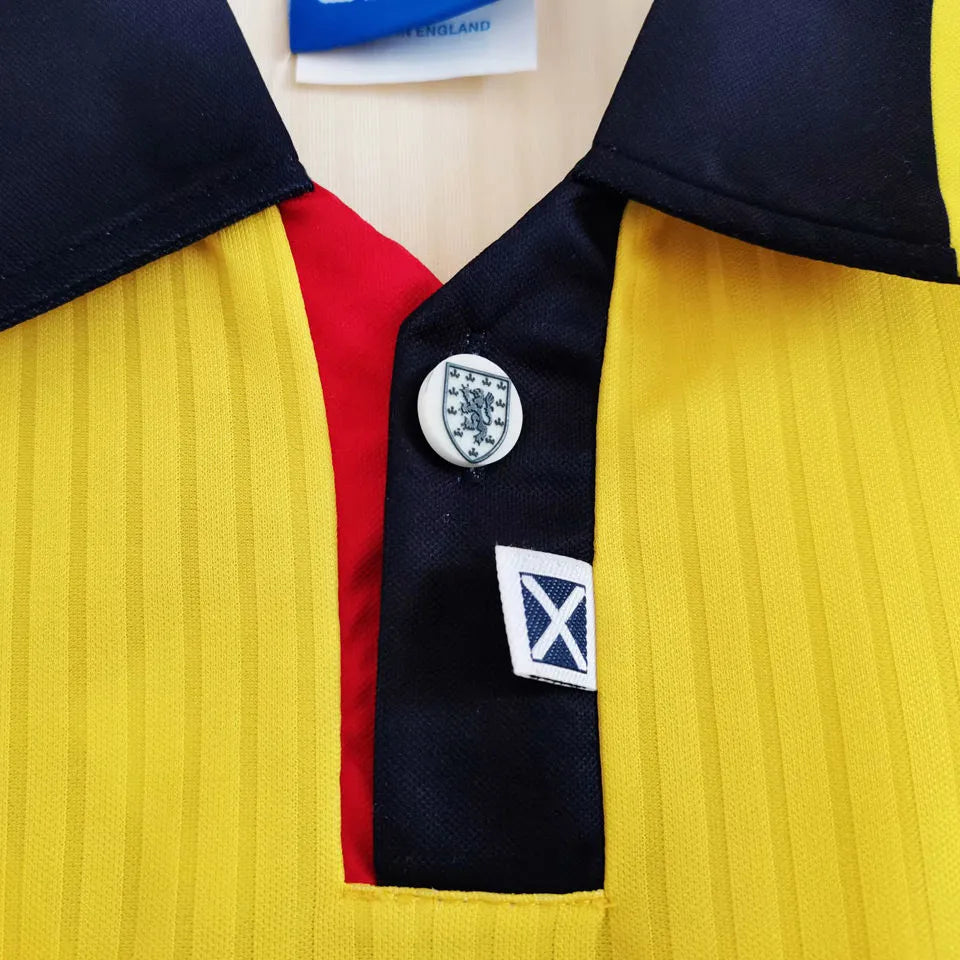 1996-98 Scotland Yellow Retro Soccer Jersey Detail 3
