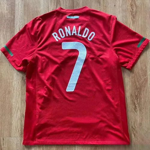 2010 Portugal Home Red Retro Soccer Jersey Back