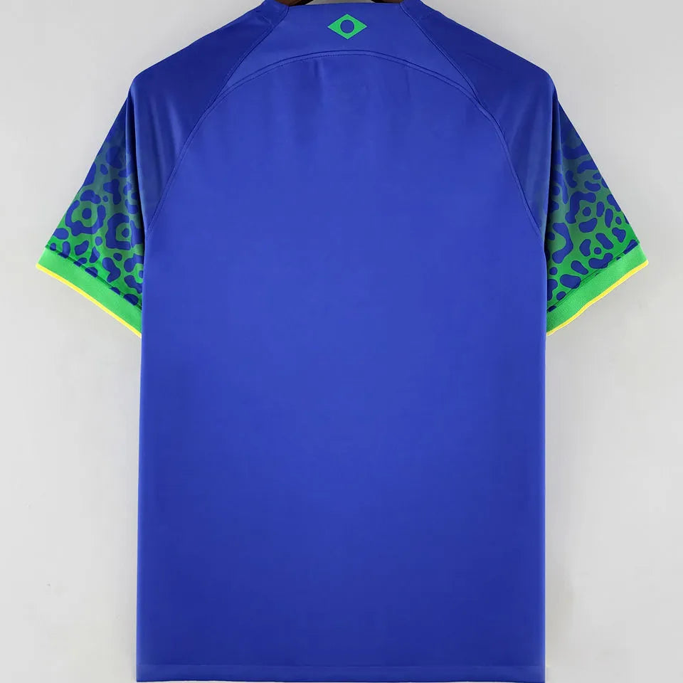 NEYMAR JR #10 Brazil Away Blue Fans Jersey 2022/23 ★★ Detail 3