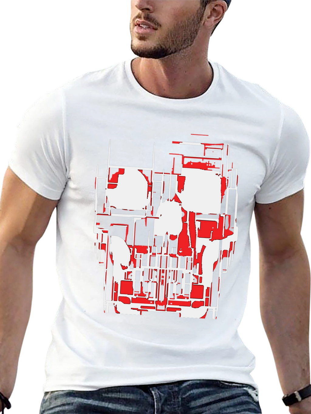 Geometric Skull Graphic Tee