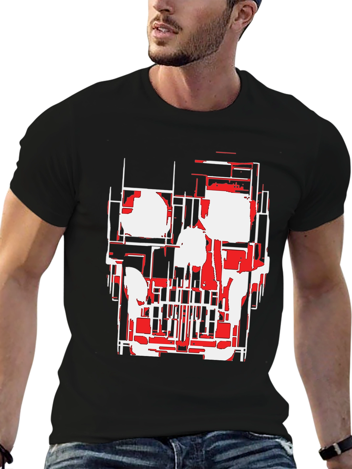 Geometric Skull Graphic Tee