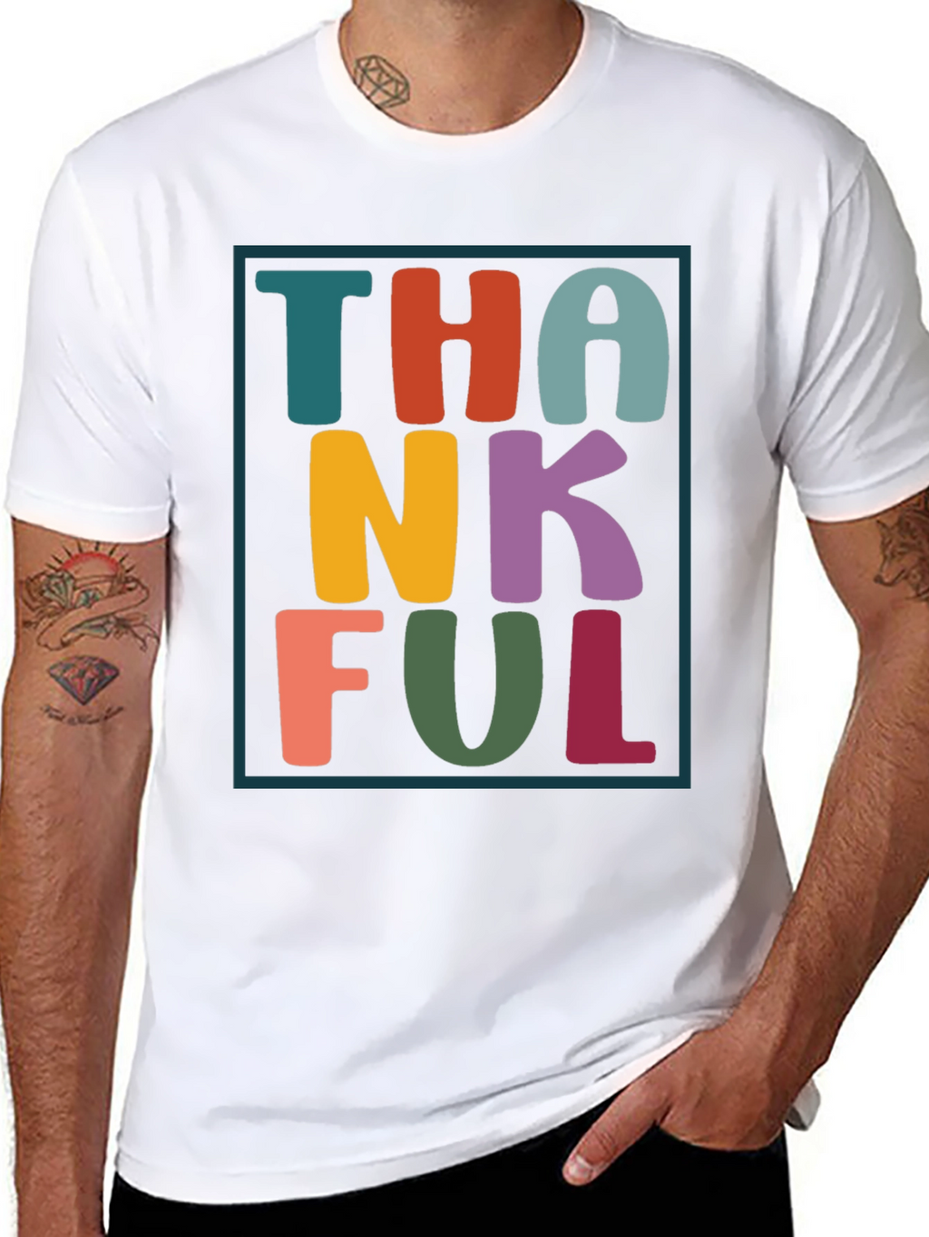 Thankful Graphic Tee - Festive Fall Apparel