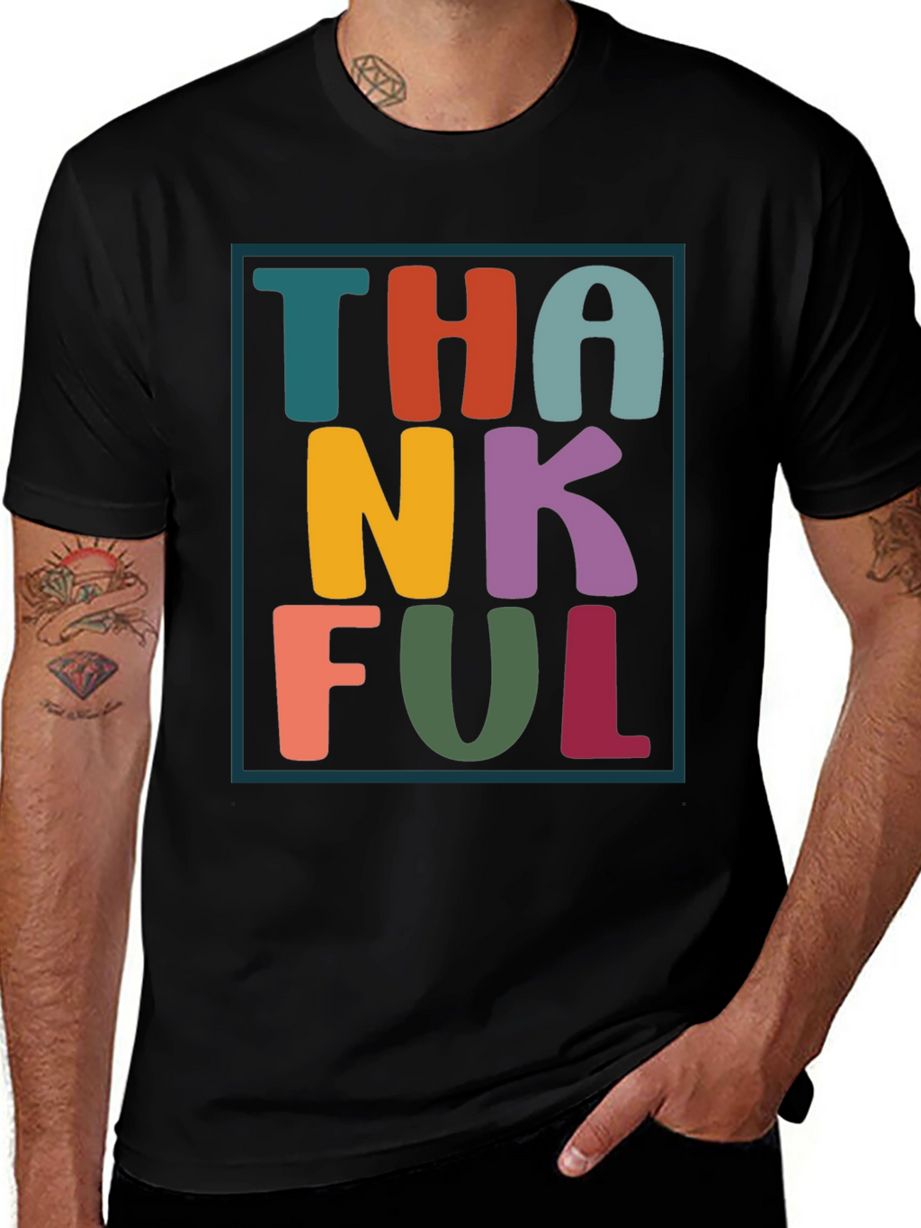 Thankful Graphic Tee - Festive Fall Apparel