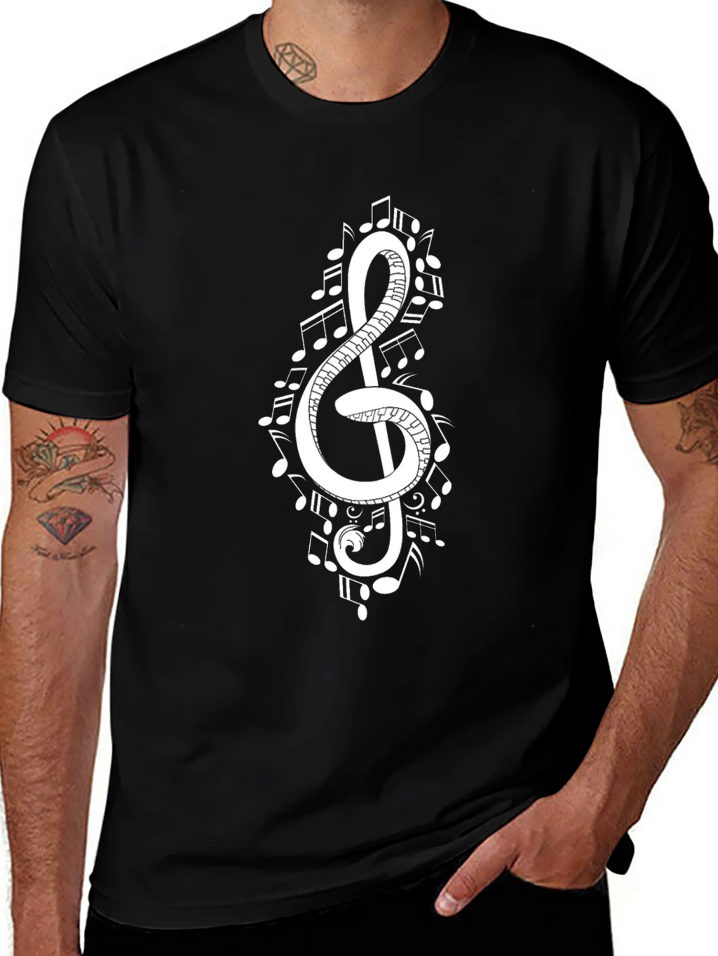 Musical Note Clef Graphic Tee