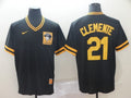 Men's Pittsburgh Pirates Roberto Clemente #21 Black Replica Game Jerseys