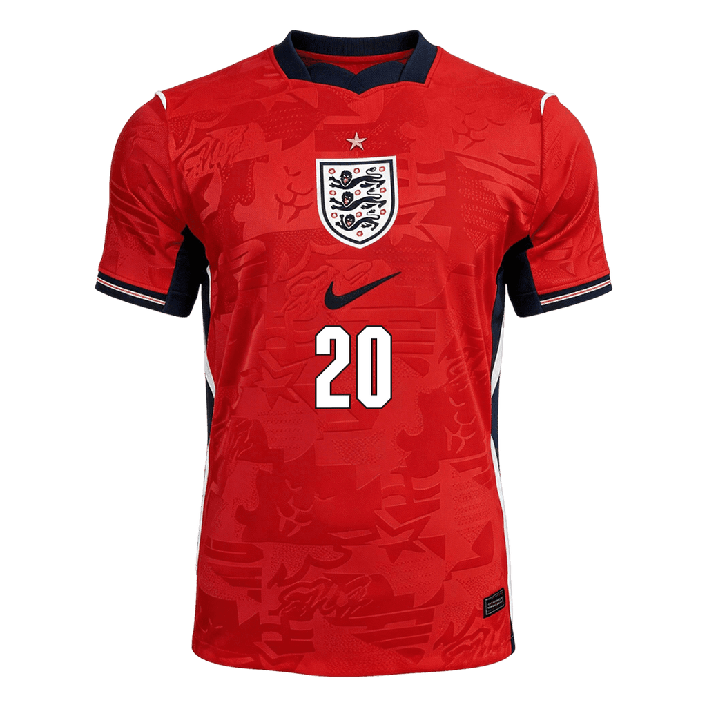 PALMER #20 England Away Soccer Jersey World Cup 2026 Red Image 3