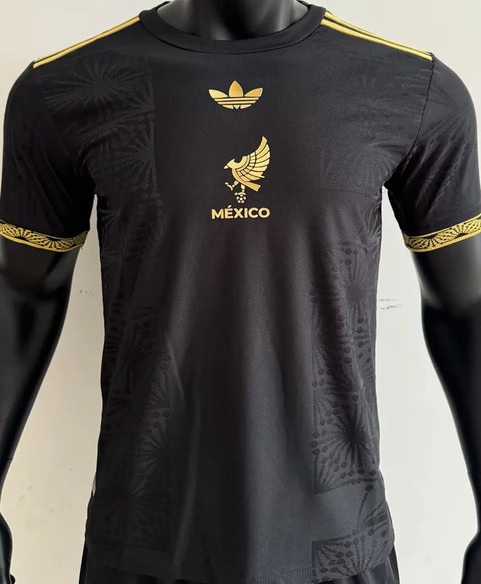 2025 Mexico Black Special Edition México de Oro Player Version Soccer Jersey Front