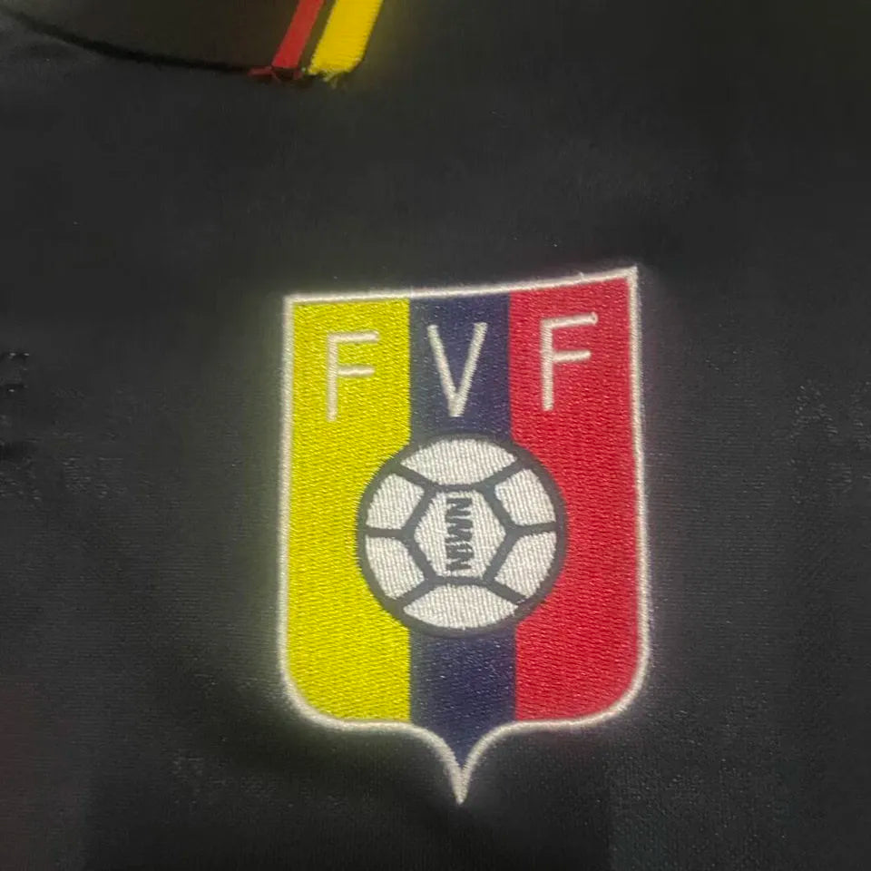 1998 Venezuela Away Yellow Retro Soccer Jersey Detail 2