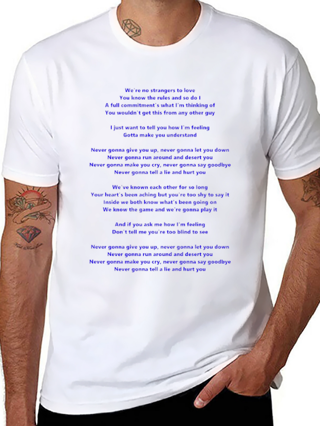 Lyric T-Shirt - Never Gonna Give You Up