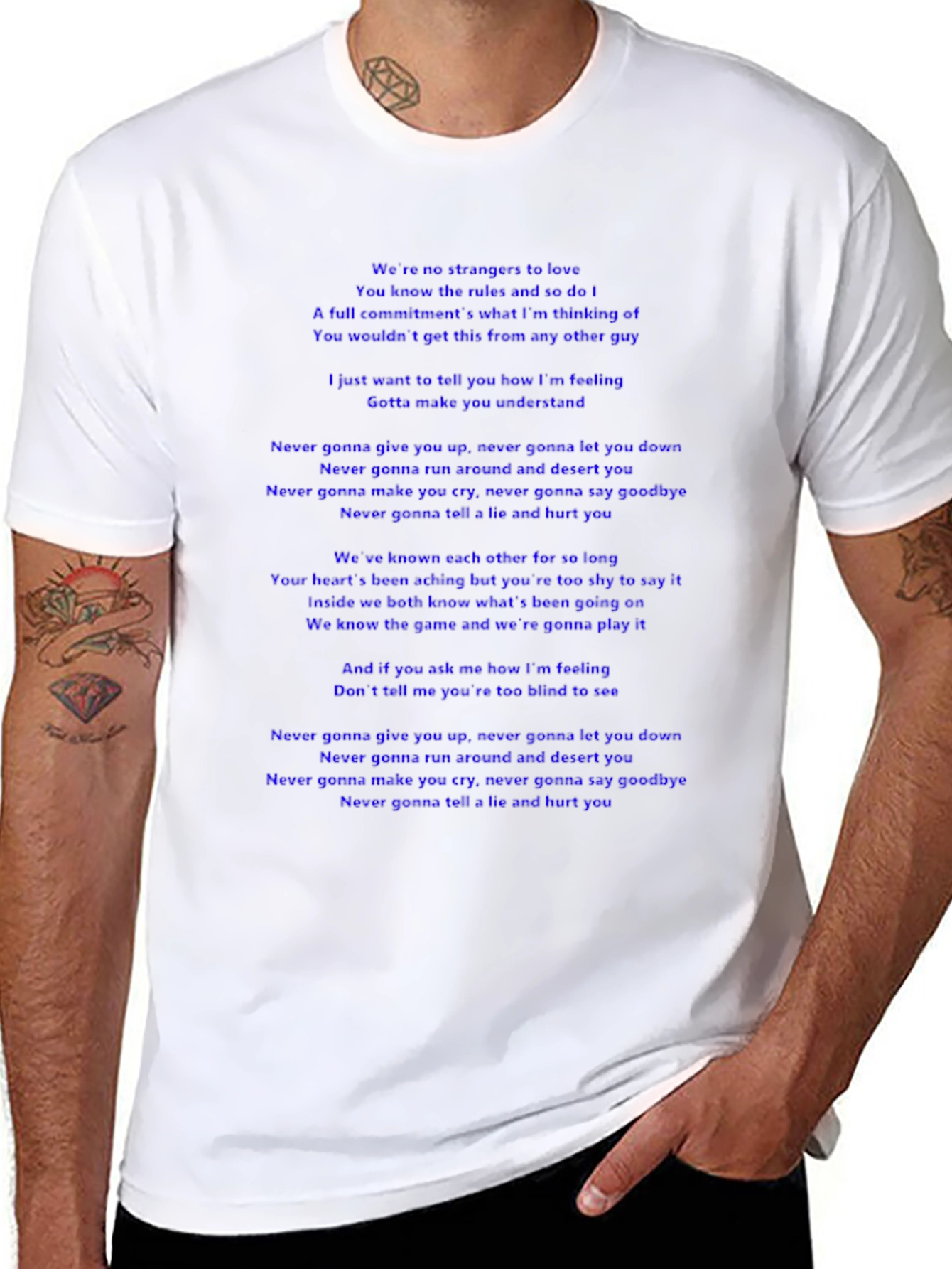 Lyric T-Shirt - Never Gonna Give You Up