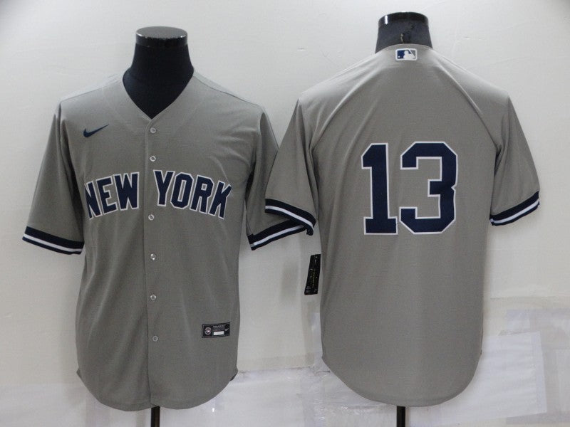 Men's New York Yankees Alex Rodriguez #13 Gray Replica Player Name Jerseys