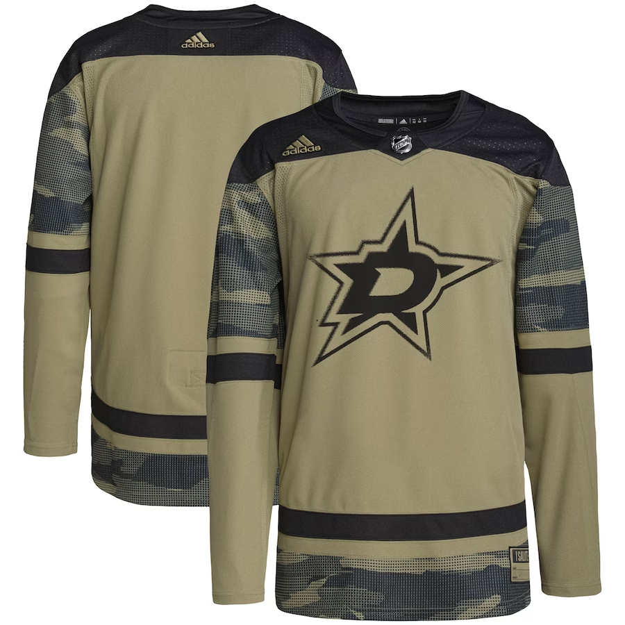 Men's Dallas Stars Camo Military Appreciation Team Authentic Practice Blank Jerseys
