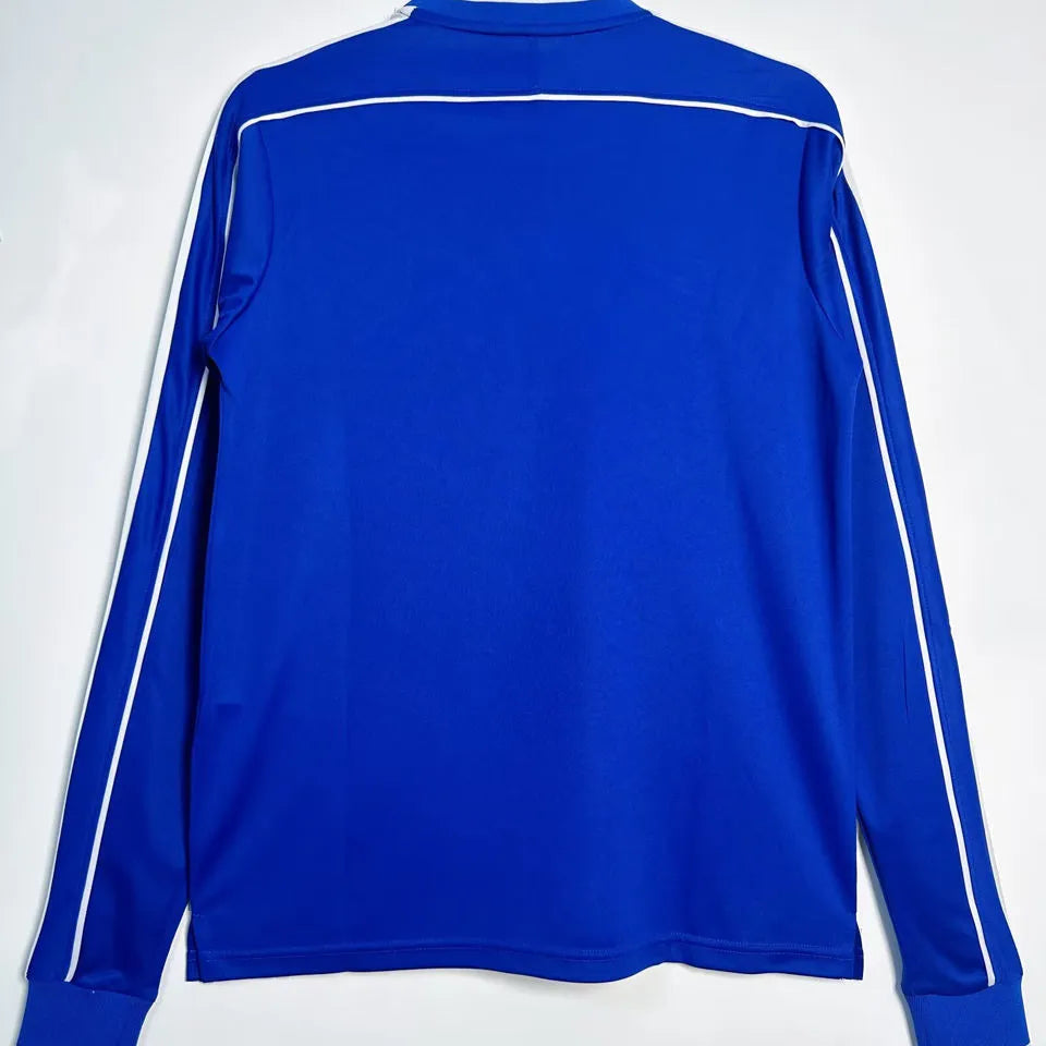 1998 Brazil Away Blue Retro Long Sleeve Soccer Jersey Back