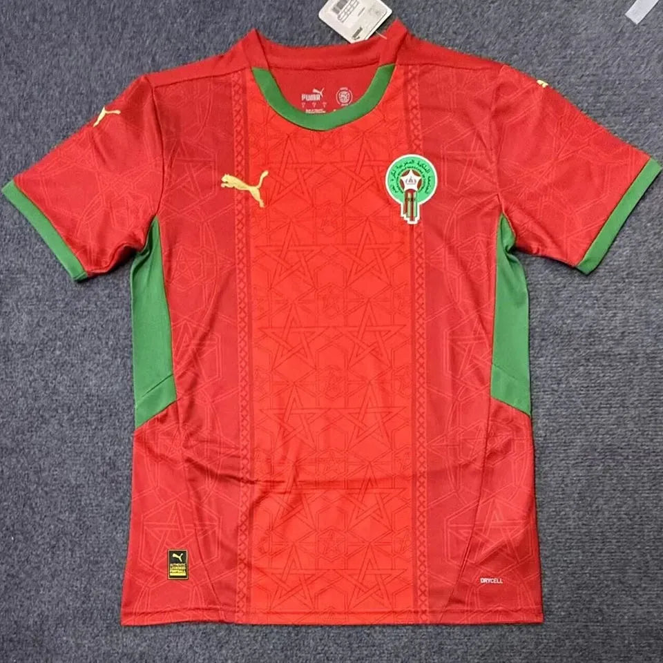 2025 Morocco Home Red Fans Soccer Jersey Front