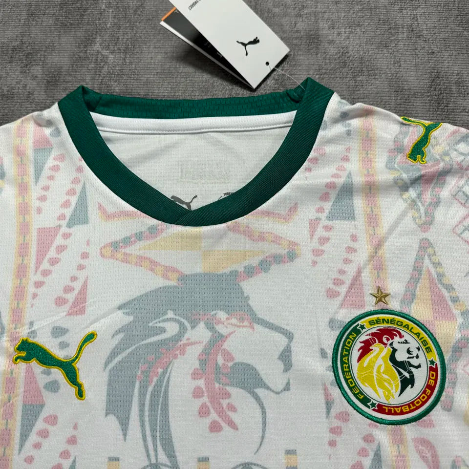 2026/27 Senegal Home White Fans Soccer Jersey (Have Right Patch 有右臂章 黑底白字） Detail 2
