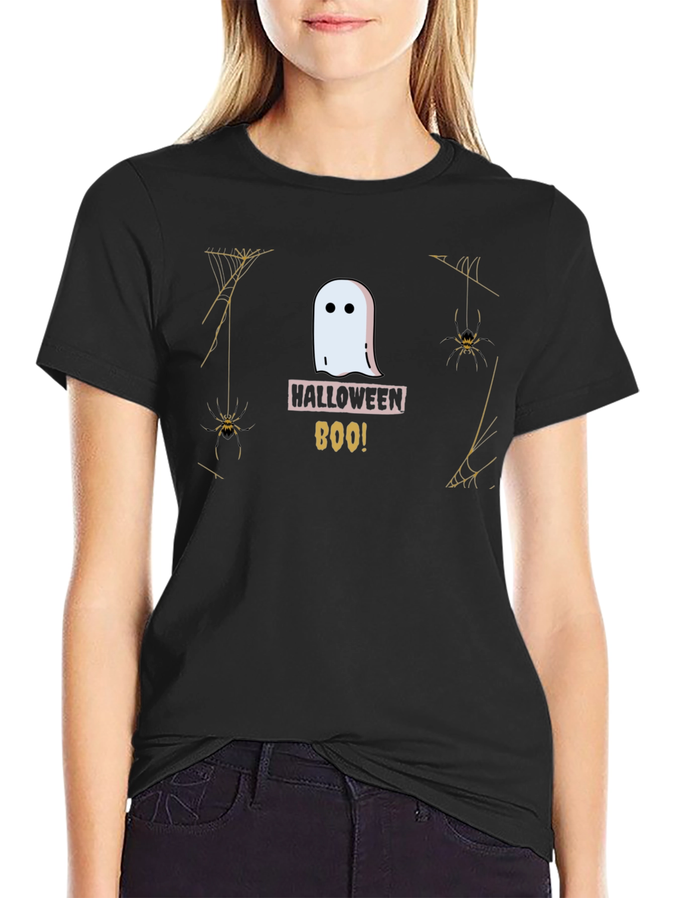 Halloween Ghost Boo! Black T-Shirt