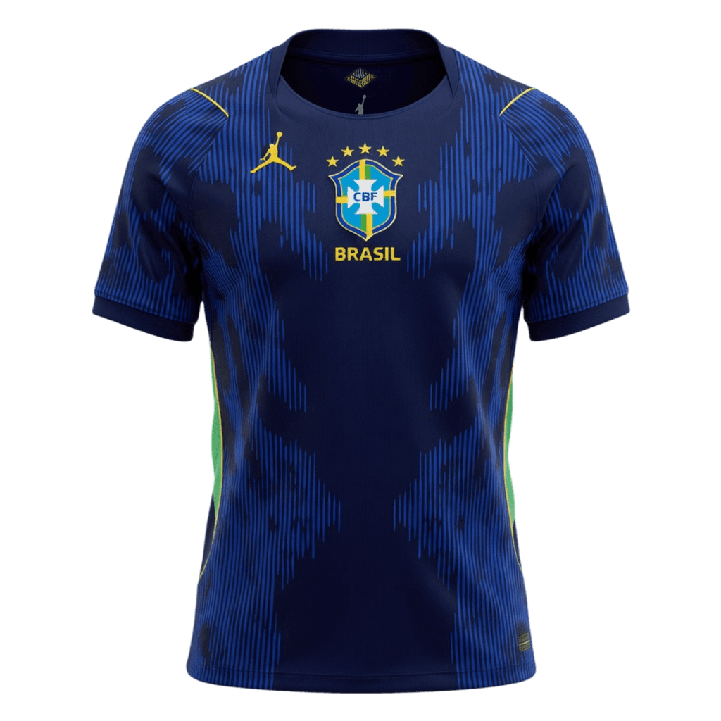 Brazil Away Soccer Jersey World Cup 2026 Navy Front