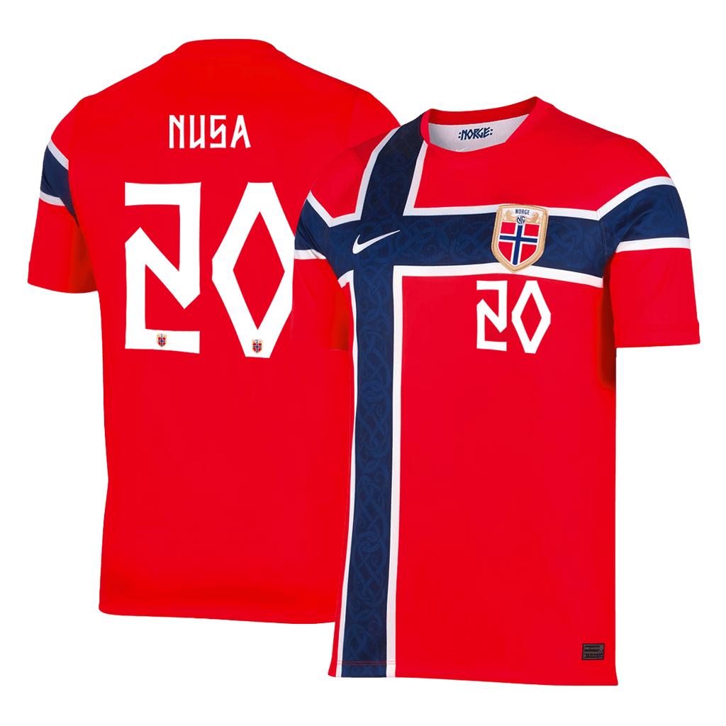 NUSA #20 Norway Home Soccer Jersey World Cup 2026 Red Front