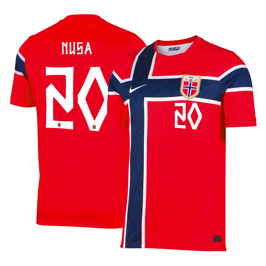 NUSA #20 Norway Home Soccer Jersey World Cup 2026 Red Front