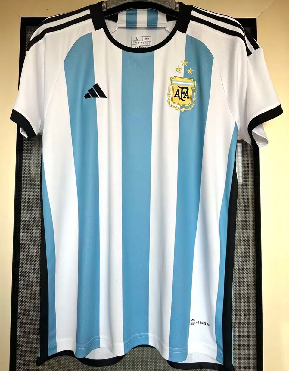 MESSI #10 Signature Version Argentina 1:1 Home Fans Jersey (3 Stars 3星 1字签名版) ★★ Detail 4