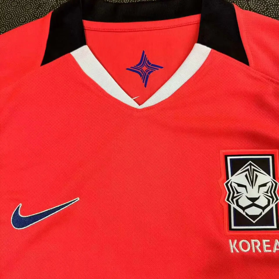 2025/26 South Korea Home Red Fans Soccer Jersey Detail 1