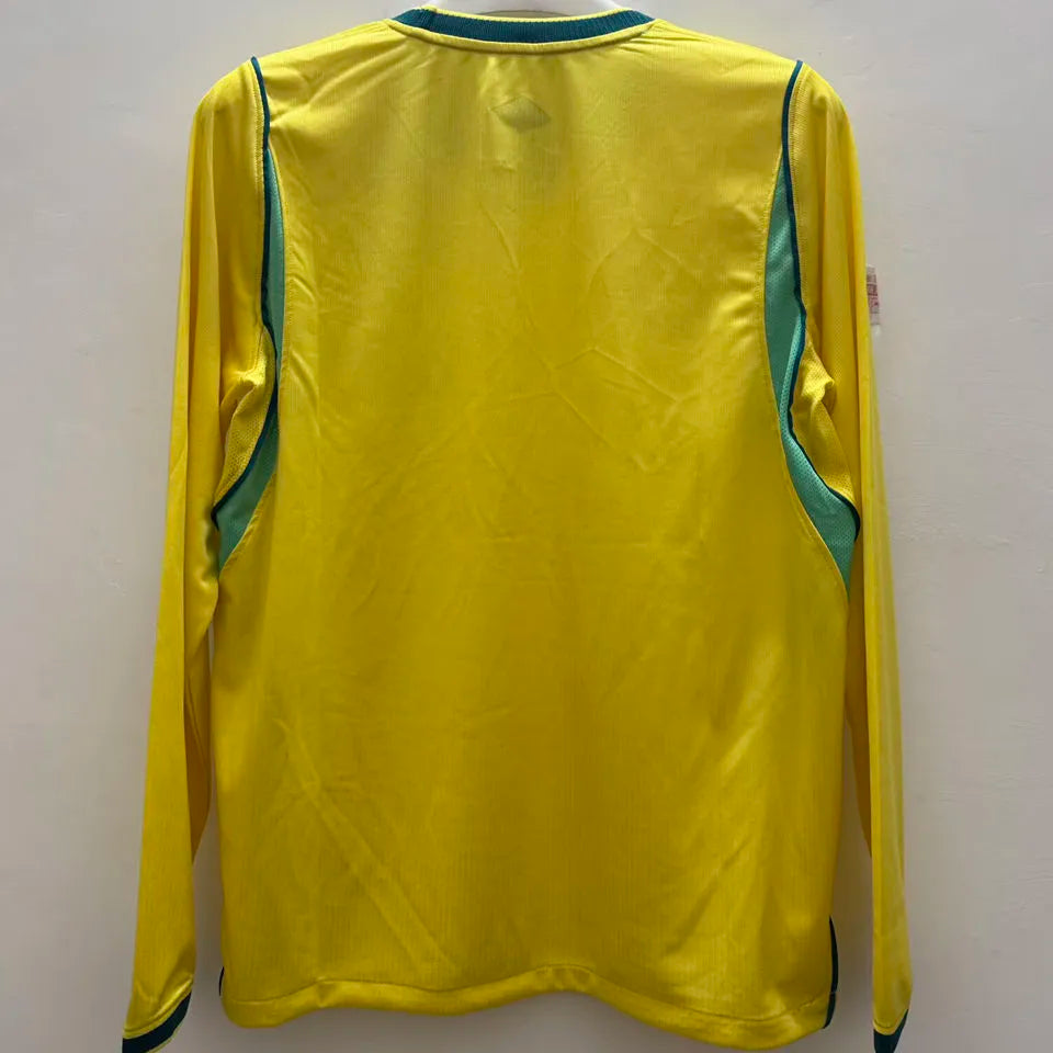 2026/27 Brazil Home Yellow Fans Long Sleeve Soccer Jersey Back