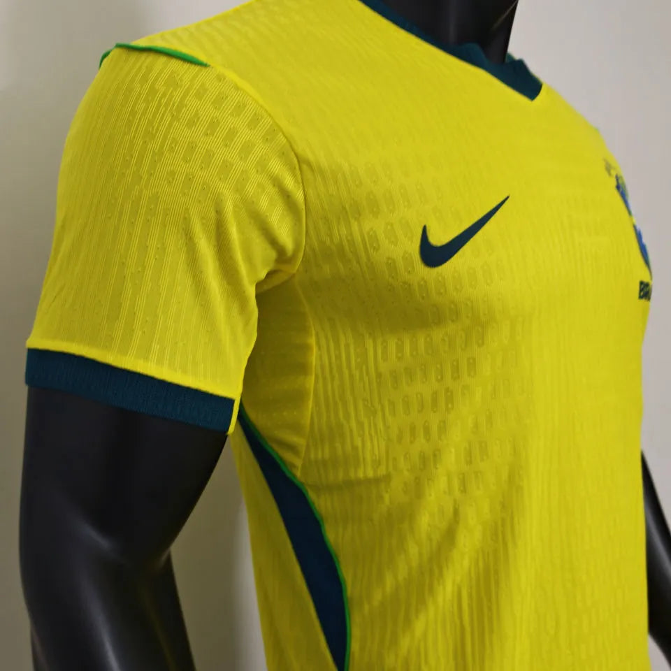 2026/27 Brazil Home Yellow Player Version Soccer Jersey Detail 4