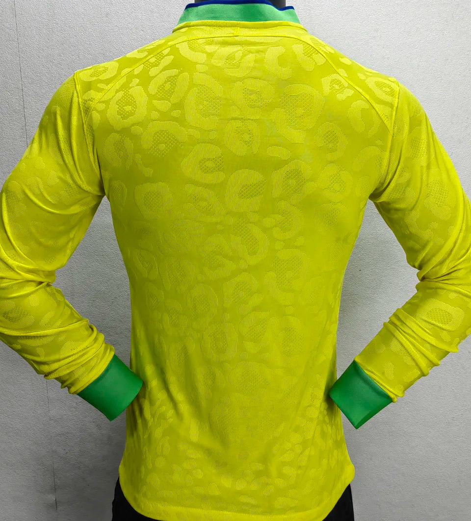 2022/23 Brazil Home Yellow Player Version Long Sleeve Jersey 长袖 Back