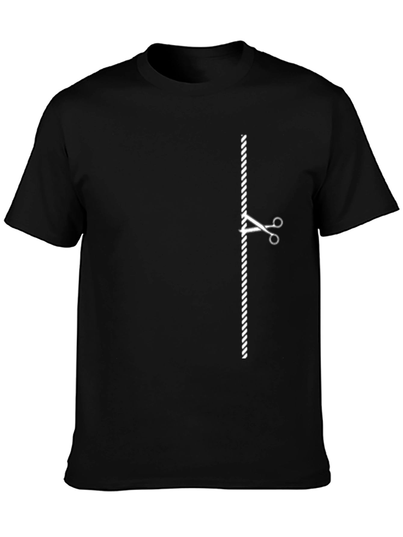 Rope Cut Graphic Tee - Novelty Black T-Shirt