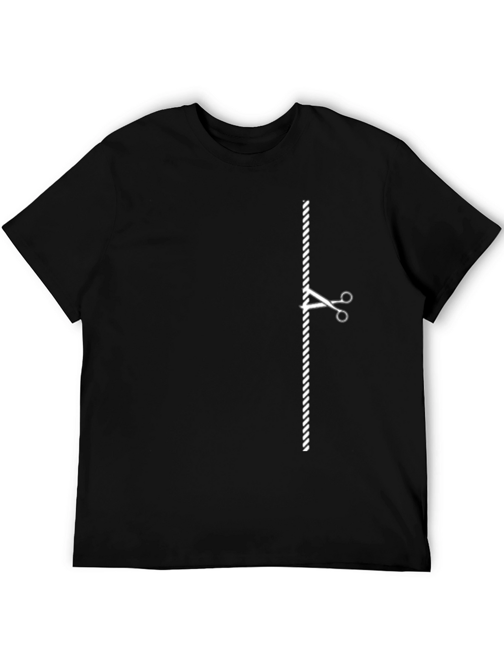 Rope Cut Graphic Tee - Novelty Black T-Shirt