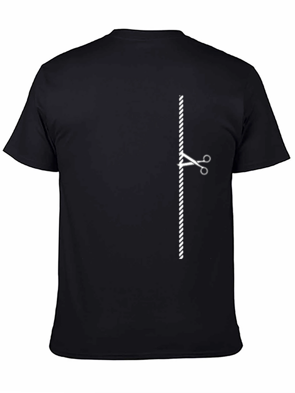Rope Cut Graphic Tee - Novelty Black T-Shirt