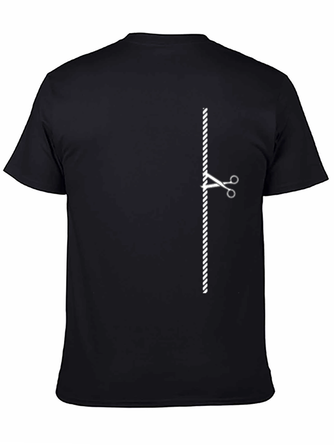 Rope Cut Graphic Tee - Novelty Black T-Shirt
