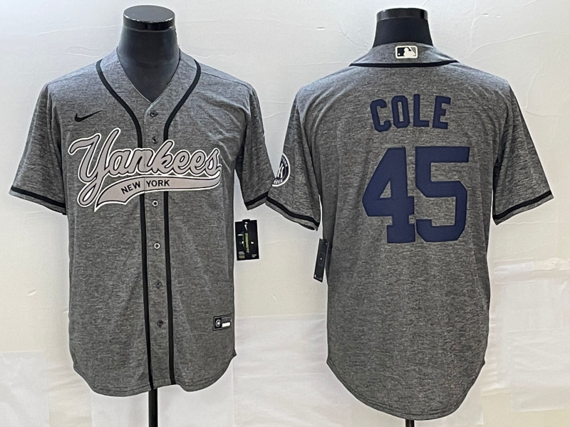 Men's New York Yankees Gerrit Cole #45 Gray Game Jerseys Joint Edition