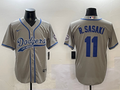 Men's Los Angeles Dodgers Roki Sasaki #11 Gray Player Jerseys