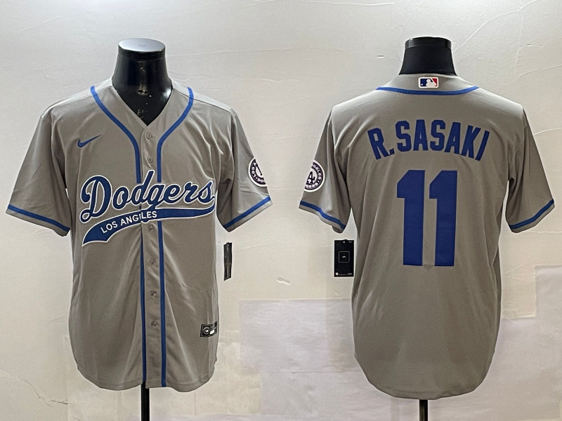 Men's Los Angeles Dodgers Roki Sasaki #11 Gray Player Jerseys