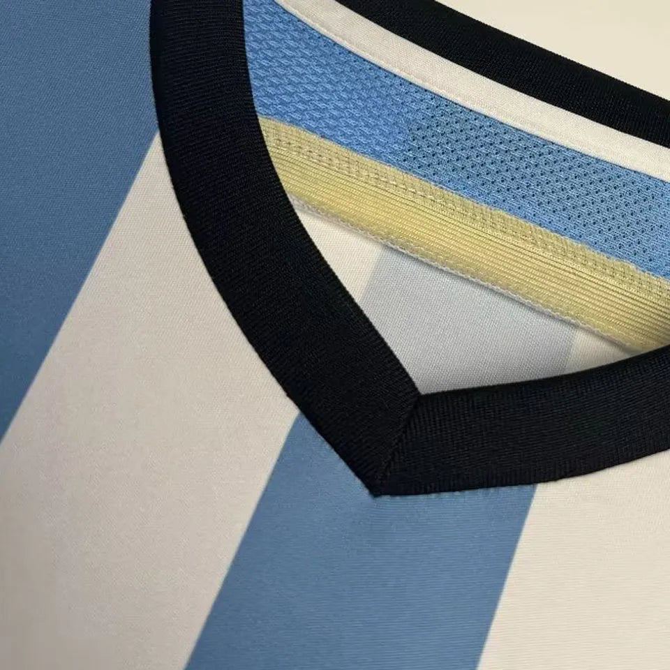 2014 Argentina Home Retro Soccer Jersey Detail 2