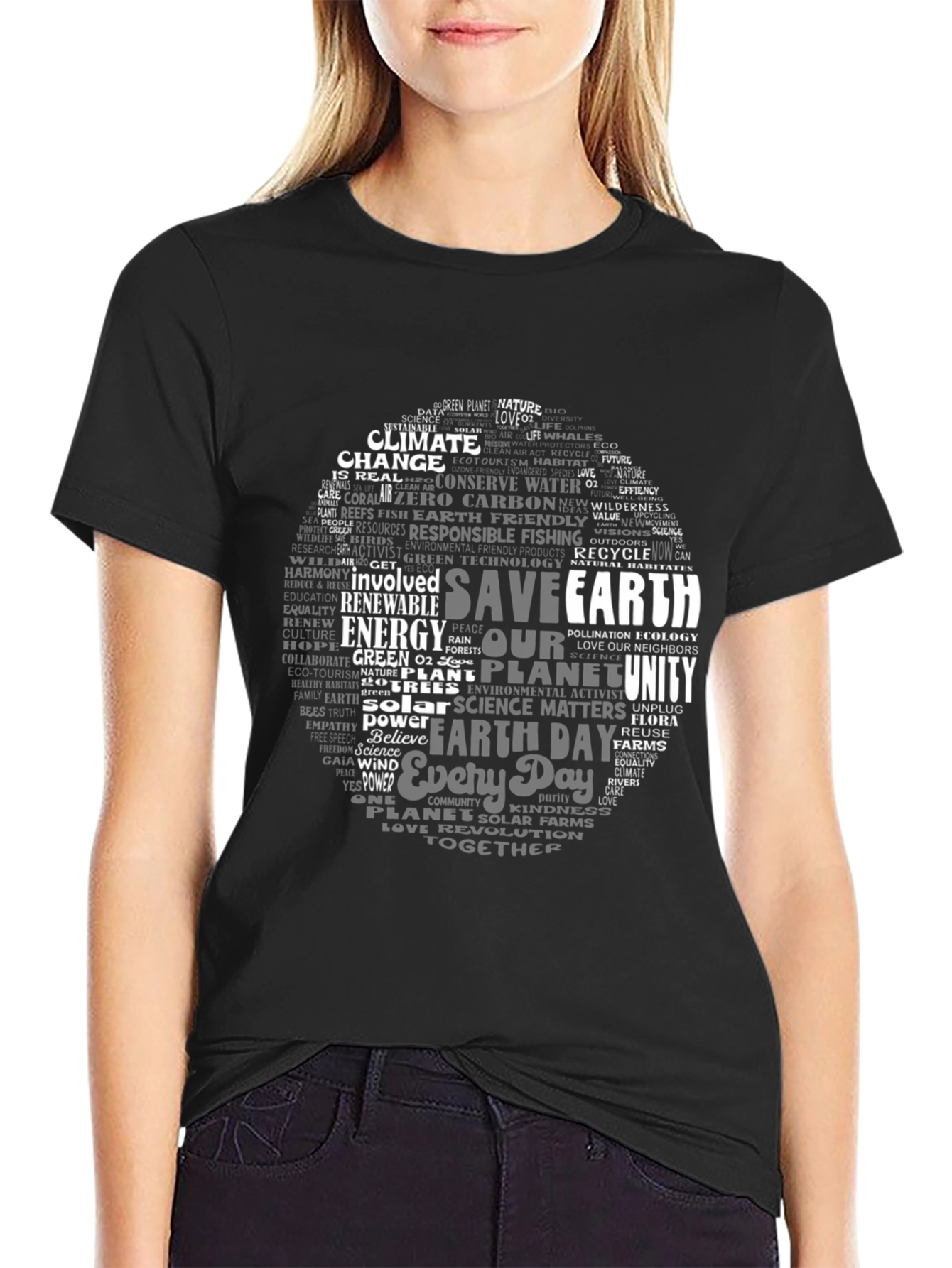 Save Earth Word Cloud T-Shirt