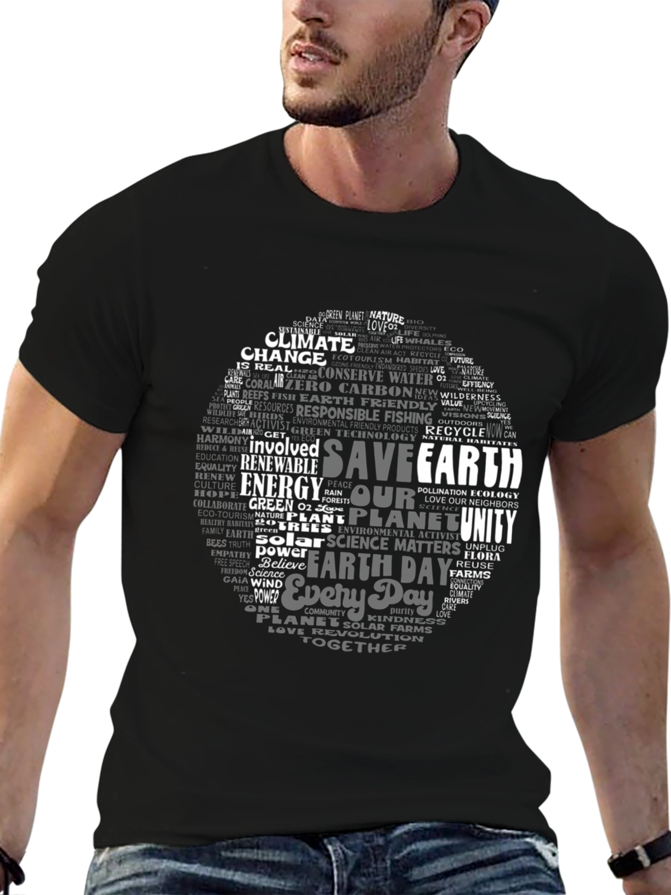 Save Earth Word Cloud T-Shirt