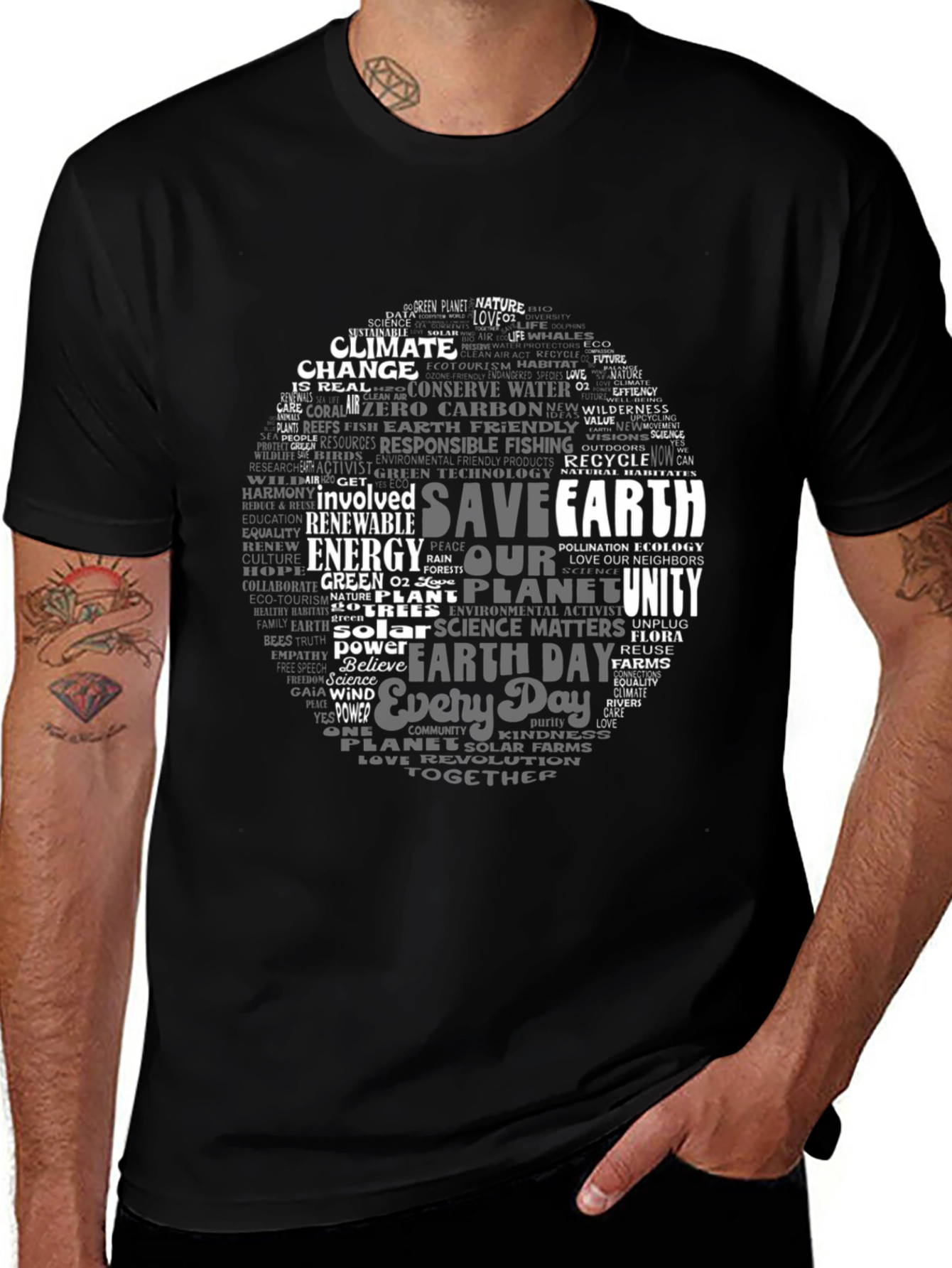 Save Earth Word Cloud T-Shirt