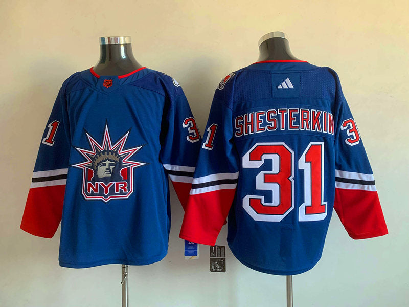 Men's New York Rangers Igor Shesterkin #31 Blue Player Jerseys