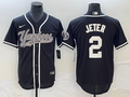 Men's New York Yankees Derek Jeter #2 Black Player Jerseys Joint Edition