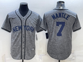 Men's New York Yankees Mickey Mantle #7 Gray Replica Player Jerseys