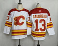 Men's Calgary Flames Johnny Gaudreau #13 White Breakaway Jerseys