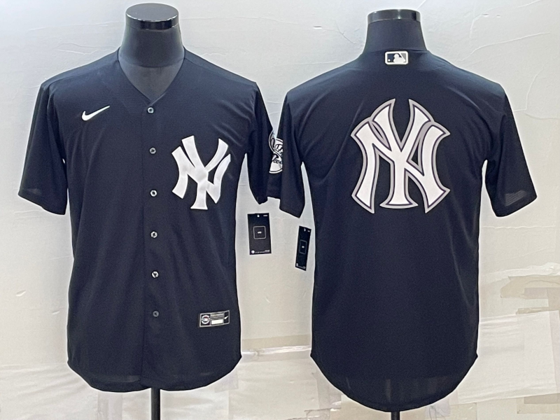 Men's New York Yankees Black Replica Player Jerseys