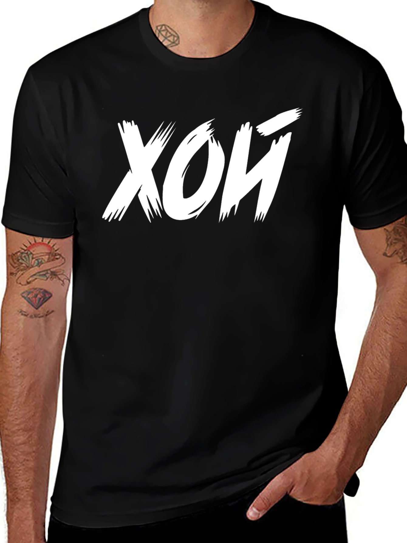 Black T-Shirt with White Lettering
