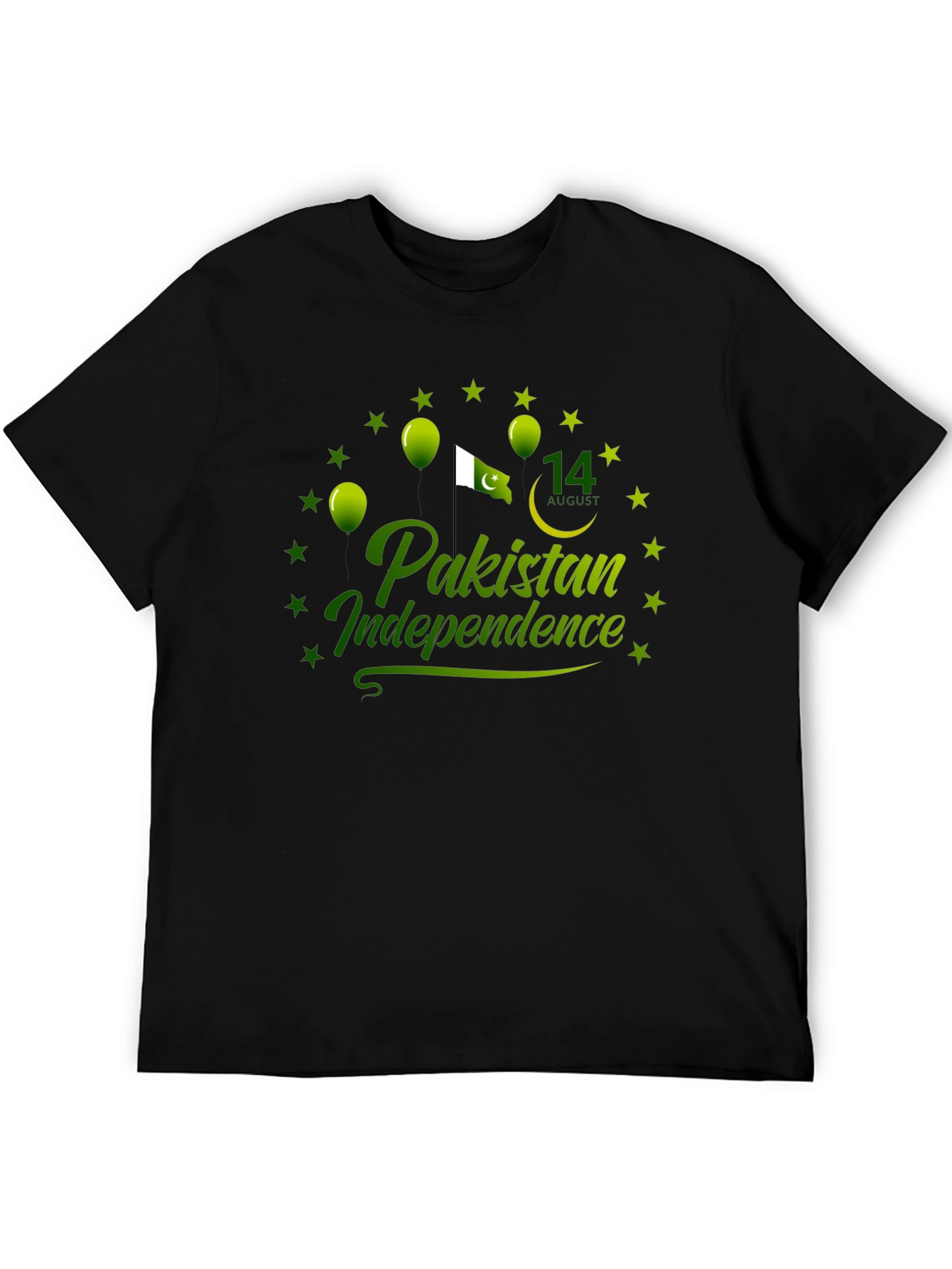 Pakistan Independence Day Black T-Shirt