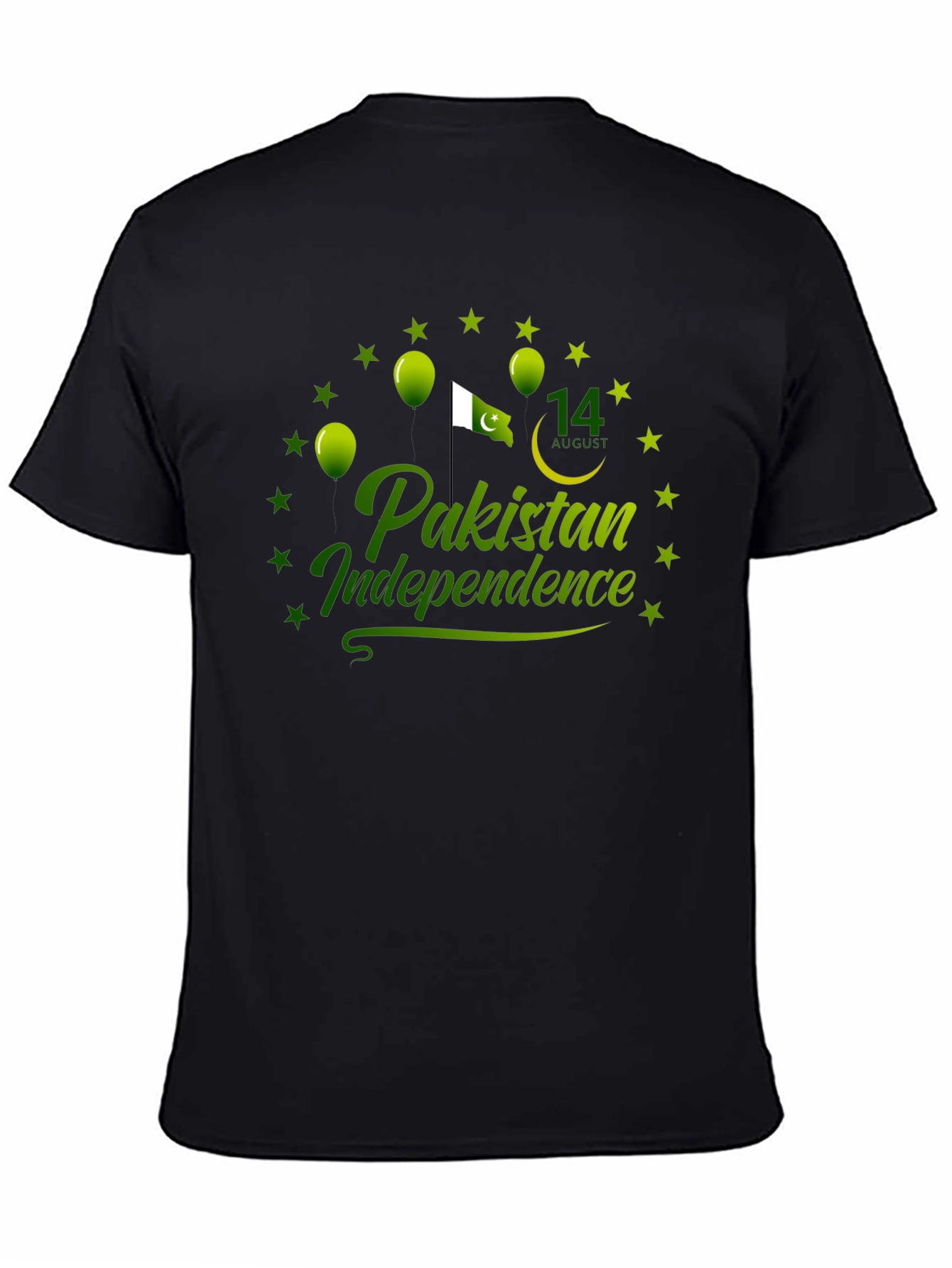Pakistan Independence Day Black T-Shirt