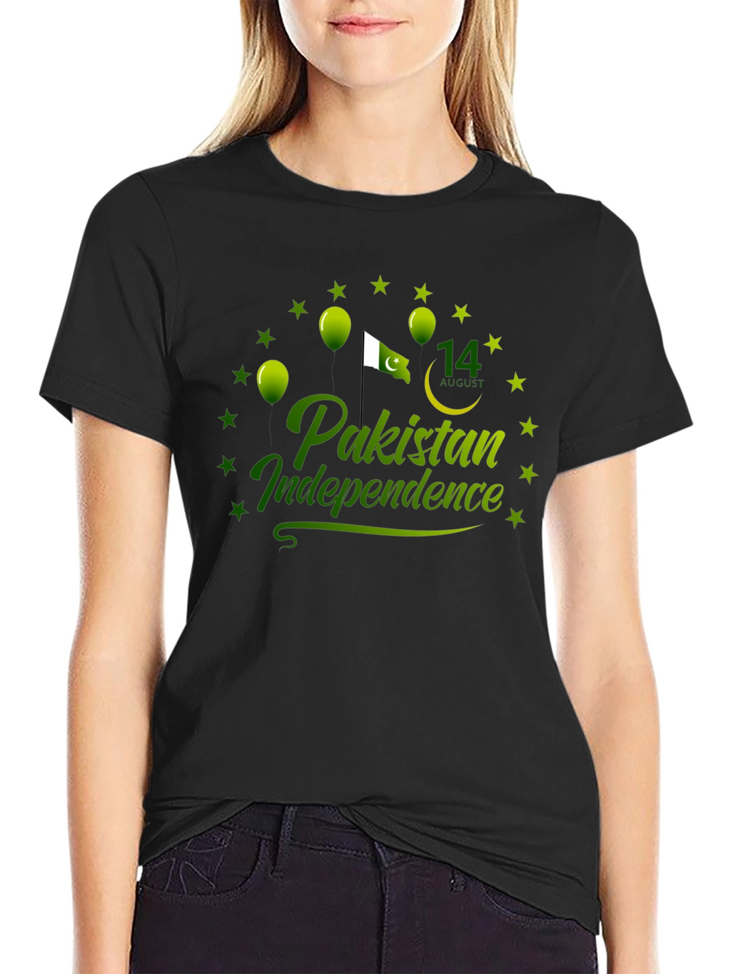 Pakistan Independence Day Black T-Shirt
